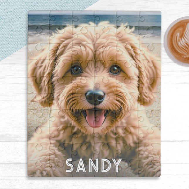 Din Hund Photo Namn Pet Keepsakes Cute-Personlig Pussel (A jigsaw puzzle personalized with a photo of your dog and your pet's name)