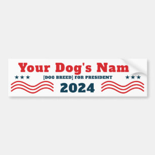 Din Hund till president 2024 Lustigt patriotiskt Bildekal