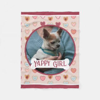 Din hundfoto Alla hjärtans dag Hjärtflossa filt