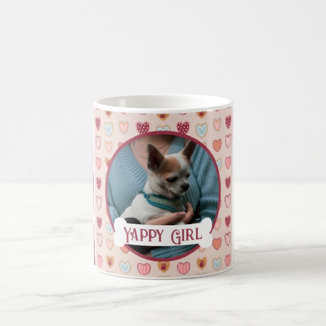 Din hundfoto Valentine-hjärta-mugg Kaffemugg (Center)