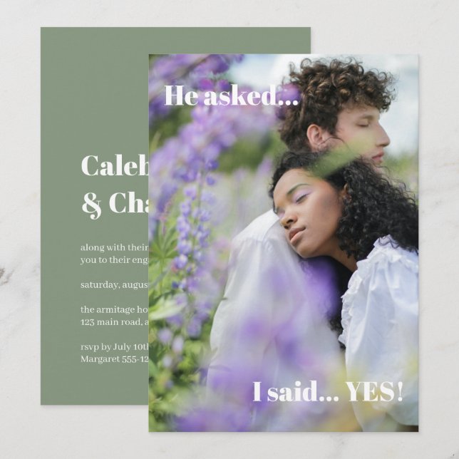 Din inbjudan till Förlovningsfest för fotoskanning (Fram/baksida)