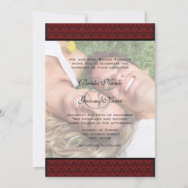 Din inbjudan till fotobröllop - jag gifter mig med (Baksida)