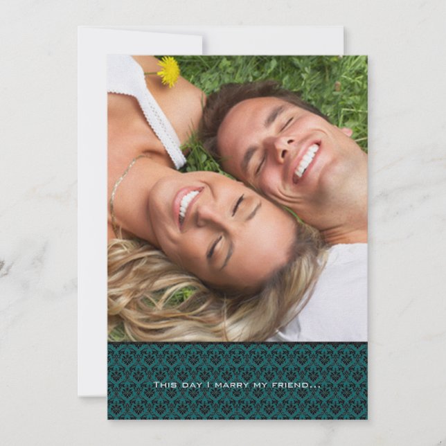 Din inbjudan till fotobröllop - jag gifter mig med (Framsida)