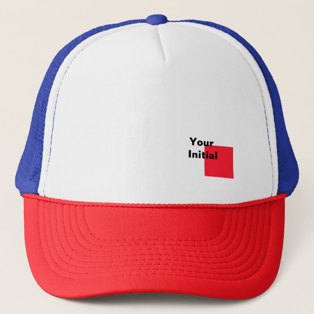 Din initiala monogram röda vita blåa keps (Framsida)