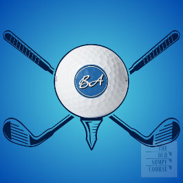 Din Initialer i vitt och svart på blå