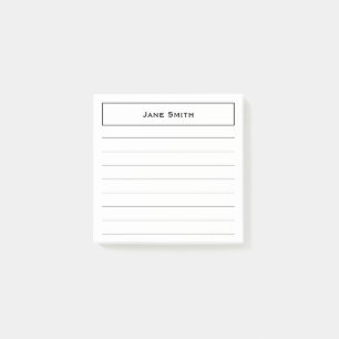 Din kända företags fodrade Minimalistsvart/vit Post-it Block