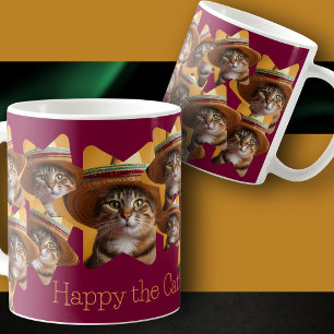 Din katt i en kollage på en kaffe Kopp