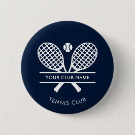 Din Klubb Namn tennis Team Navy Blue Anpassningsba Knapp