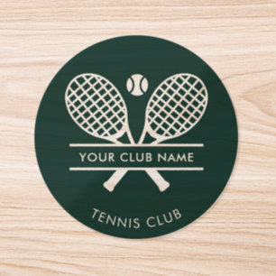 Din klubbnamn Tennis Sport Alla färger Runt Klistermärke