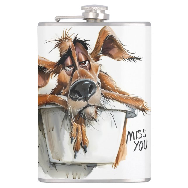 Din kolv saknas - Hund design Fickplunta (Framsidan)