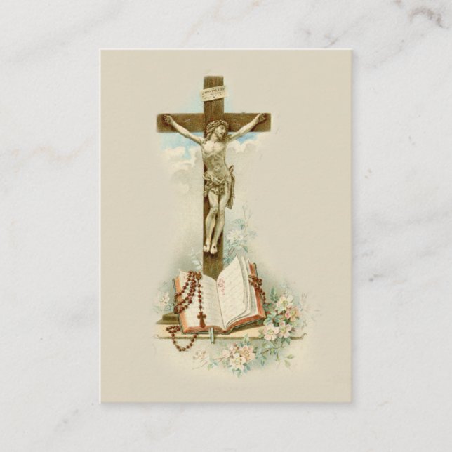 Din Kors St. Franciskus av Sales Citat Helgonkort Visitkort (Framsida)