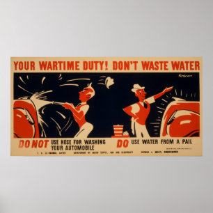 Din krigstidarbetsuppgift! Slösa inte Poster