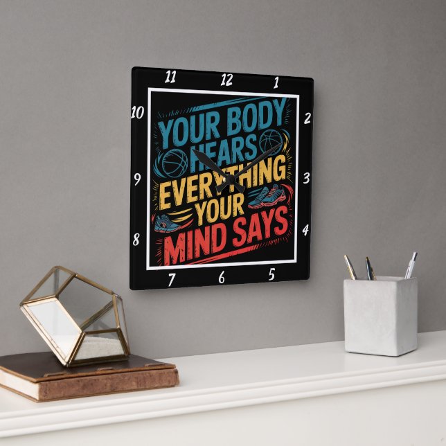 Din kropp har sinnesjud. fyrkantig klocka (Kontor)