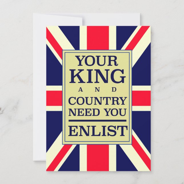Din Kung och Land behöver din Enlist. Inbjudningar (Baksida)