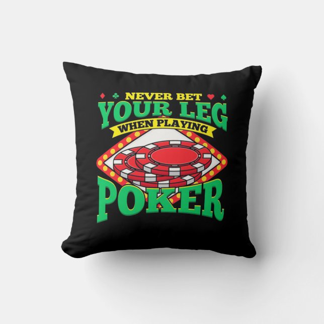 Din ligg när du spelar upp Poker Kudde (Framsida)