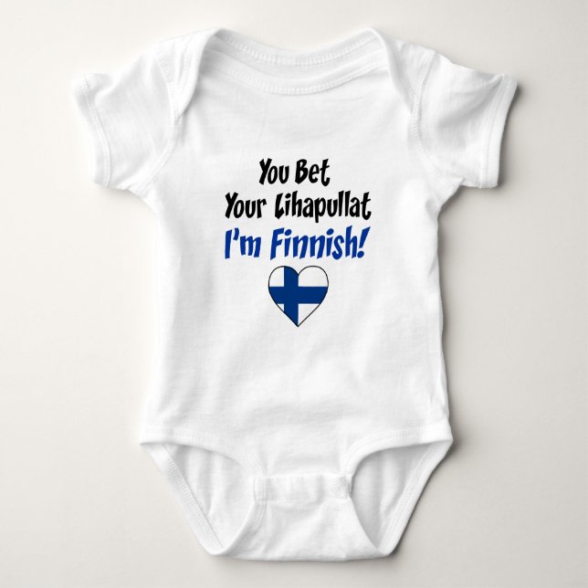Din lihapullat jag är finsk t-shirt (Framsida)
