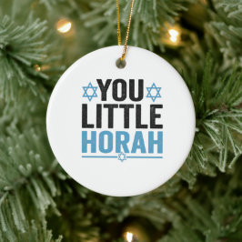 Din lilla Horah Hanukkah Funny Jewish Sayed Gift Julgransprydnad Keramik