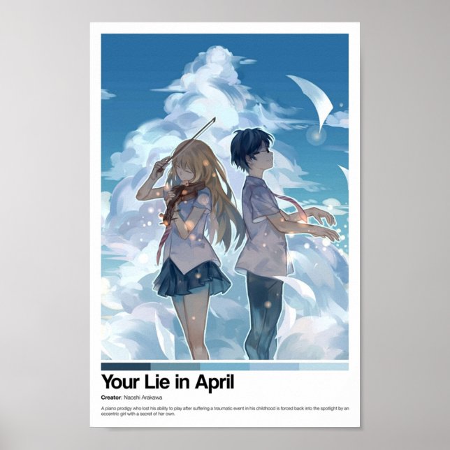 Din Ljug i April Anime-utskrift Poster (Framsidan)