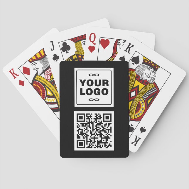 Din Logga - Fyrkantig - Bakgrund VIT + QR-kod Casinokort (Baksidan)