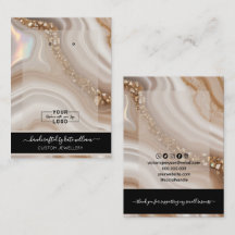DIN LOGO beige agat Visningskort