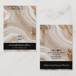 DIN LOGO beige agat Visningskort Visitkort