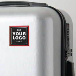 Din Logo - Fyrkantig - Svart Bakgrund Magnet