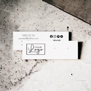 Din Logo Örhänge Display Sociala Medier QR-kod Mini Visitkort