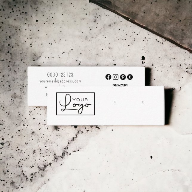 Din Logo Örhänge Display Sociala Medier QR-kod Mini Visitkort (Skapare uppladdad)