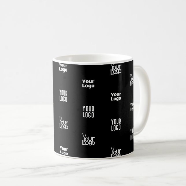 Din logotyp | 3 Logotyp Mönsterdesign Redigerbar S Kaffemugg (Framsida höger)
