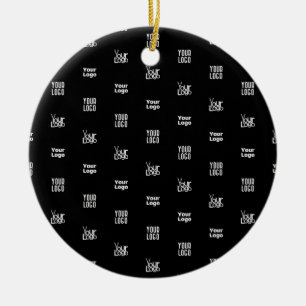 Din Logotyp 3 Logotyper Mönster Design Editable Julgransprydnad Keramik