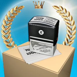 Din Logotyp Anpassningsbar Business Marknadsföring Självfärgande Stämpel