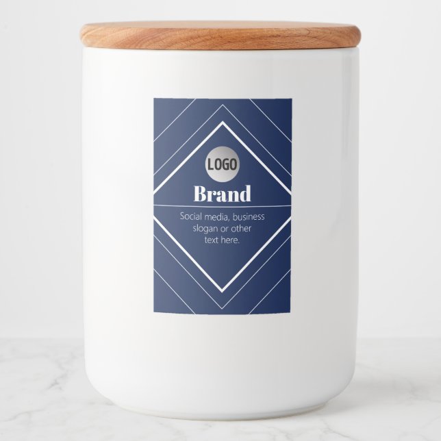 Din logotyp & Anpassningsbar Modern Design | Marin Mat Etikett (Framsida)