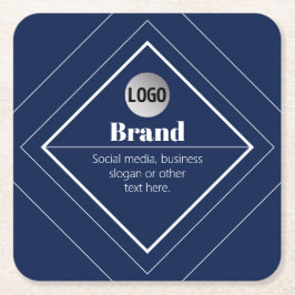 Din logotyp & Anpassningsbar Modern Design | Marin Underlägg Papper Kvadrat