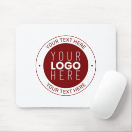 Din logotyp & anpassningsbar text | djupröd/gör-de musmatta