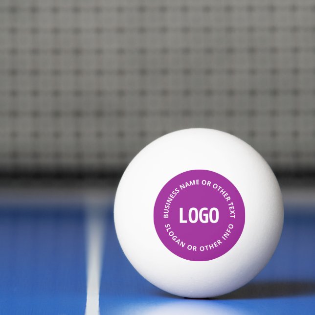 Din logotyp & anpassningsbar text | Lila Violett Pingisboll (Netto)
