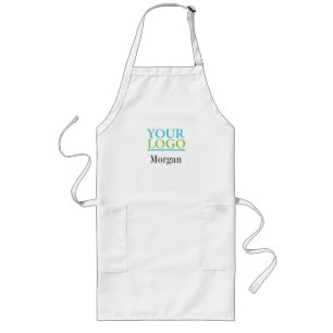 Din Logotyp/Art/Foto, Namn eller Monogram Långt Förkläde