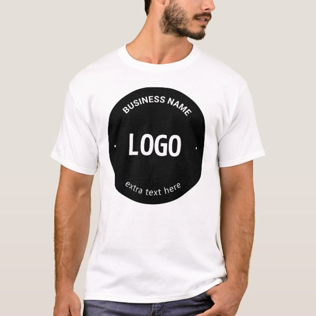 Din Logotyp, bild eller design och redigerbar text T Shirt (Framsida)