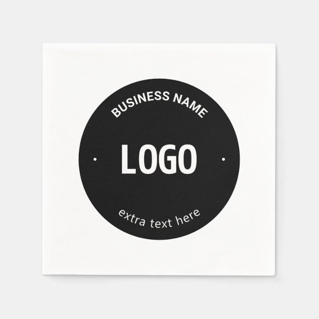 Din logotyp, bild eller design & redigerbar text pappersservett (Framsidan)