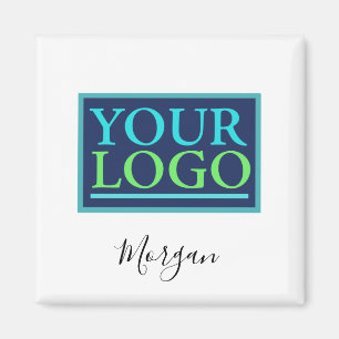 Din Logotyp/bild/foto, Namn Black Script, White Magnet