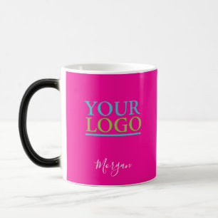 Din Logotyp/bild/foto, Namn White Script, Shock ro Magisk Mugg