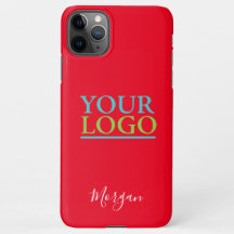 Din Logotyp/bild/foto, vitt skript Namn, rött