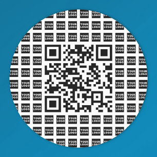 Din logotyp/bild kaklad & QR-kod   Vattentålig Klistermärke