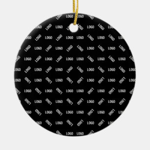 Din Logotyp/bild Unik modern geometrisk Patten Julgransprydnad Keramik