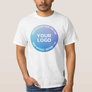 Din Logotyp Blått till Lila Ombre & Circular Tex T Shirt