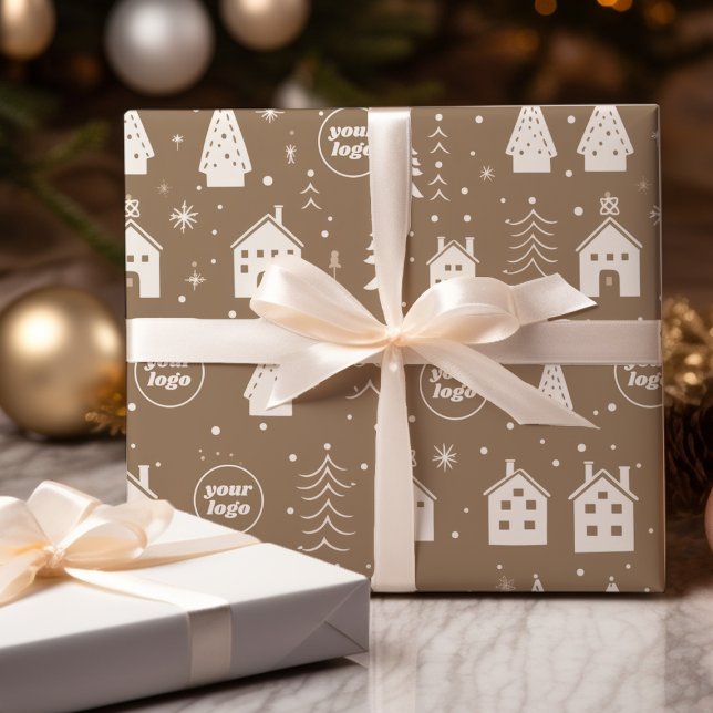 Din Logotyp Brown Craft-jul Presentpapper (Skapare uppladdad)