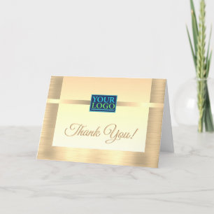 Din Logotyp, Business Namn, Message, Guld Design Tack Kort