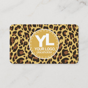 Din Logotyp Classic Leopard Skriv ut Rockabilly M Visitkort