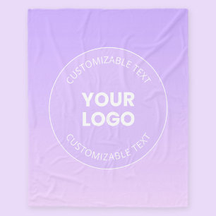 Din Logotyp Diskret lavender Ombre-gradient Fleecefilt