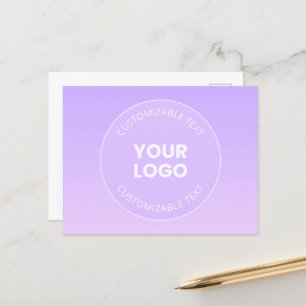 Din Logotyp Diskret lavender Ombre-gradient Vykort