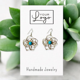Din Logotyp Earring Visning Social Media QR-kod Bu Visitkort